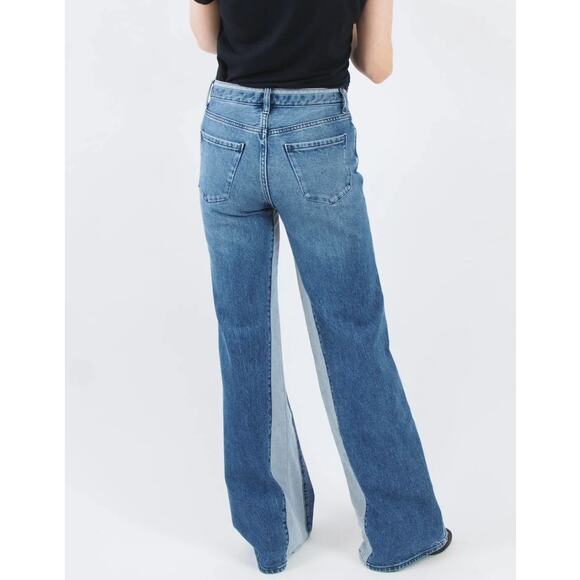 NEW Daily Blue by Adriano Goldschmeid Virgo Wide Leg Jeans Two Toned Size 26 - Picture 14 of 16